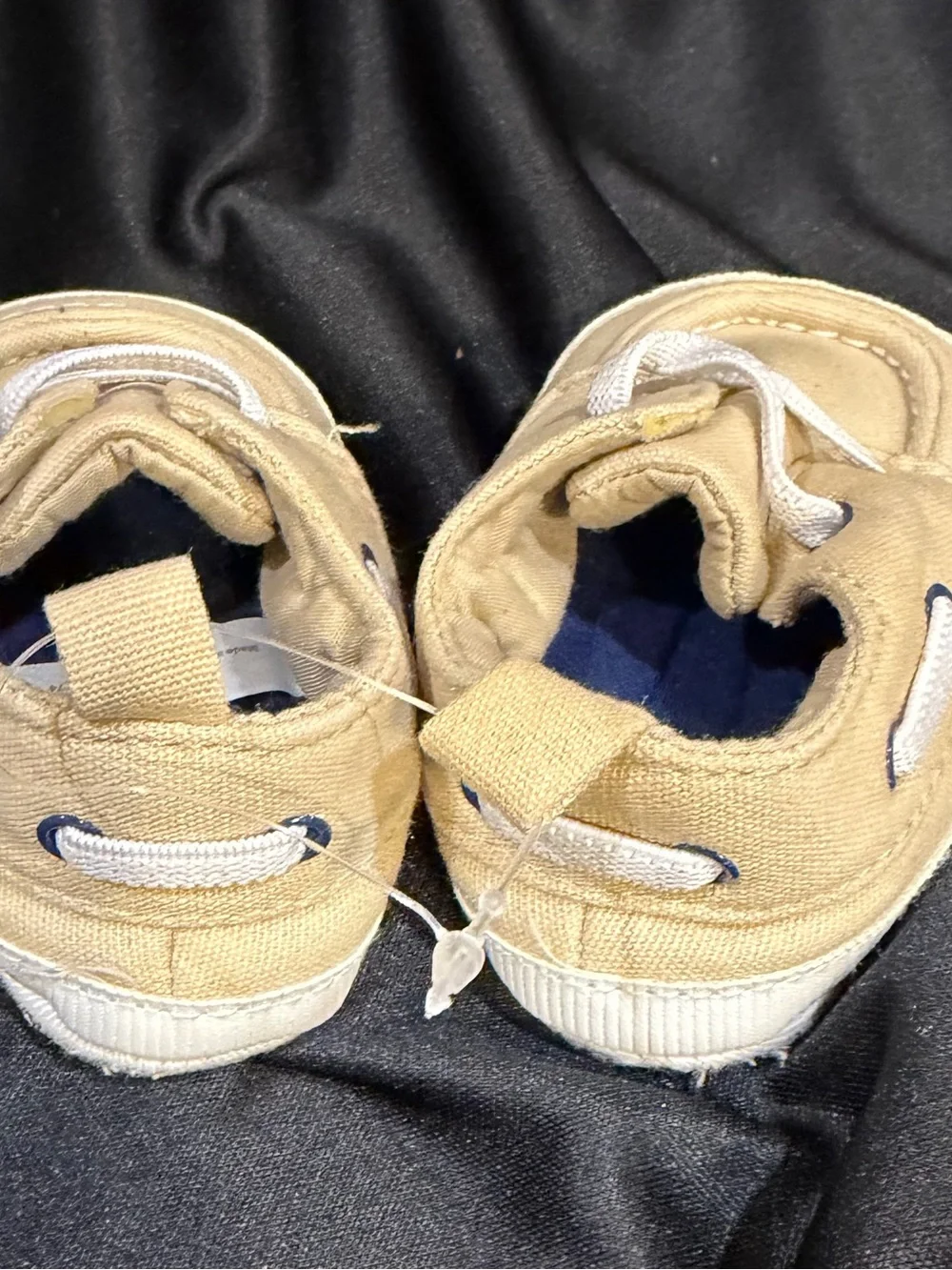 Tan Canvas Boat Shoes for Baby Size 2